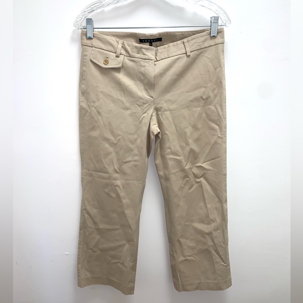 Theory Tan Crop Straight Leg Pants Size 6